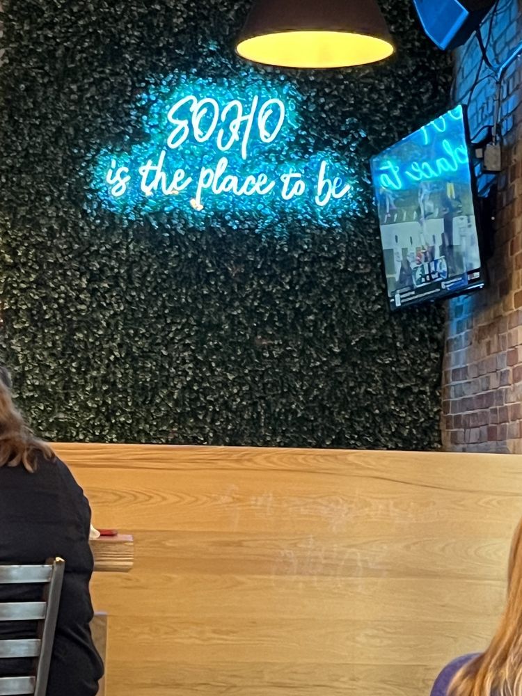 Neon SOHO sign interior