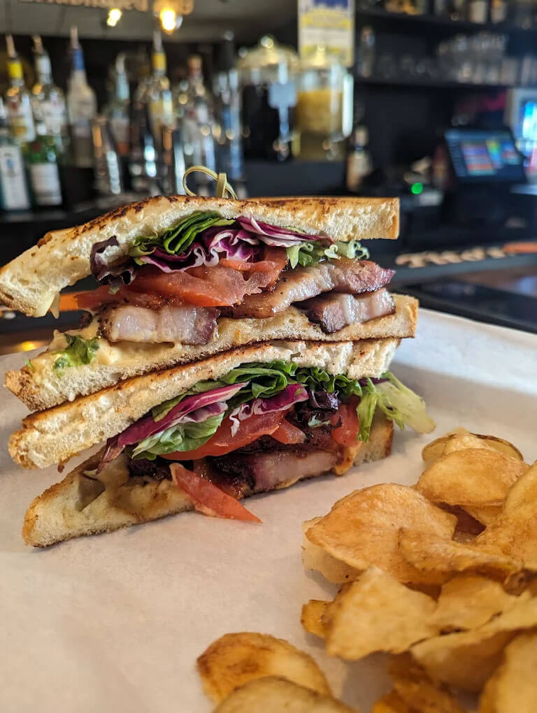 Saranac neighborhood pub, food at the bar